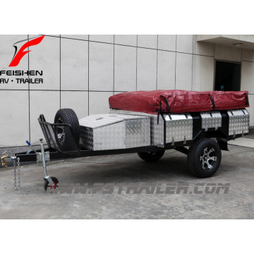 Vente chaude !!! 7ftx4ft large de remorques routières de camping-car SF74T entièrement soudé avec caravane tente